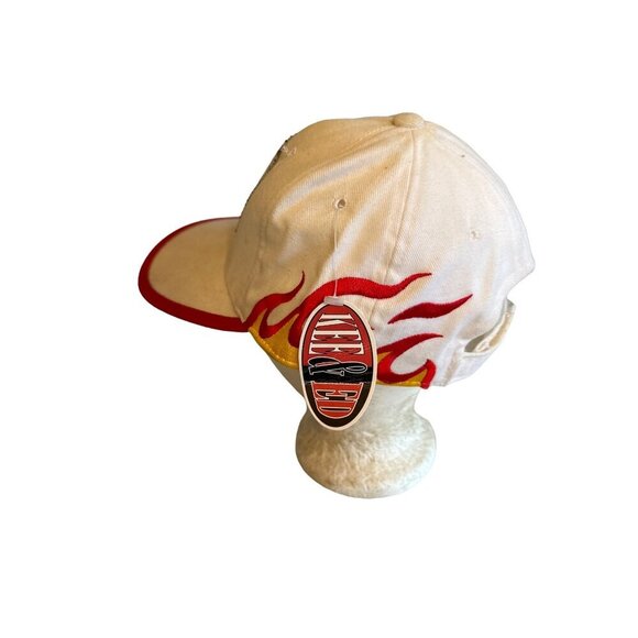 Kee & Ed Headwear "Reyes & Reyes Broadcasting" Flame Design Cap 100% Cotton Whit - Picture 2 of 6
